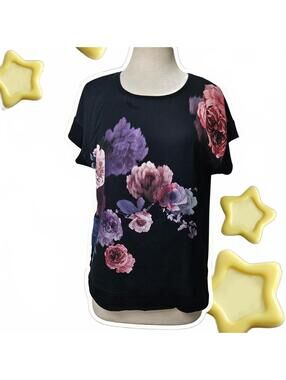 Vera Wang Purple Floral Tee Whimsigoth Fairy Fall